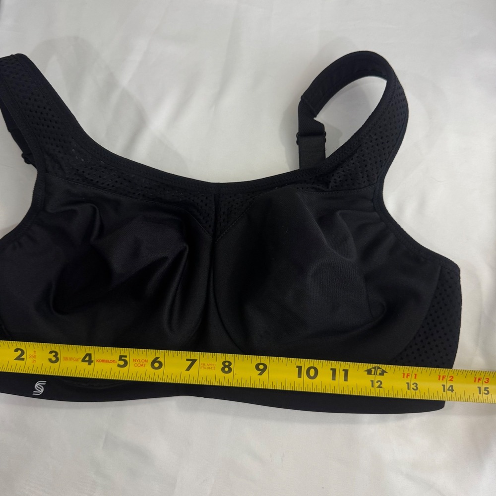 Glamorise Sport 36D Sports Bra‎ Black Underwire High Impact Back Closure 9066 - Picture 11 of 13